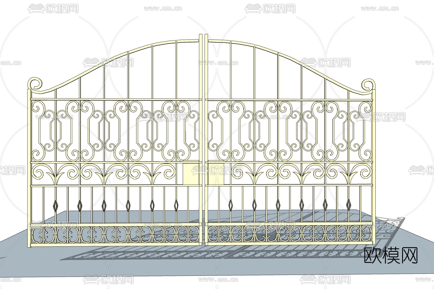 欧式铁艺庭院大门免费su模型下载