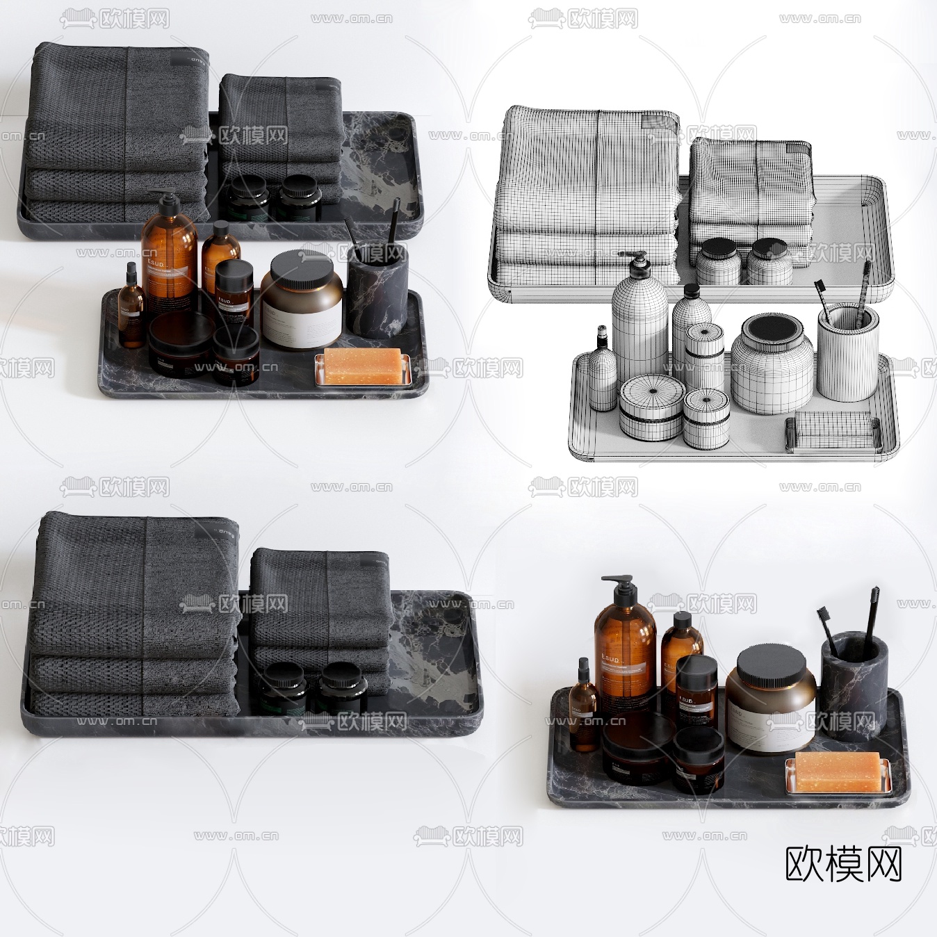 现代化妆品洗漱用品3d模型