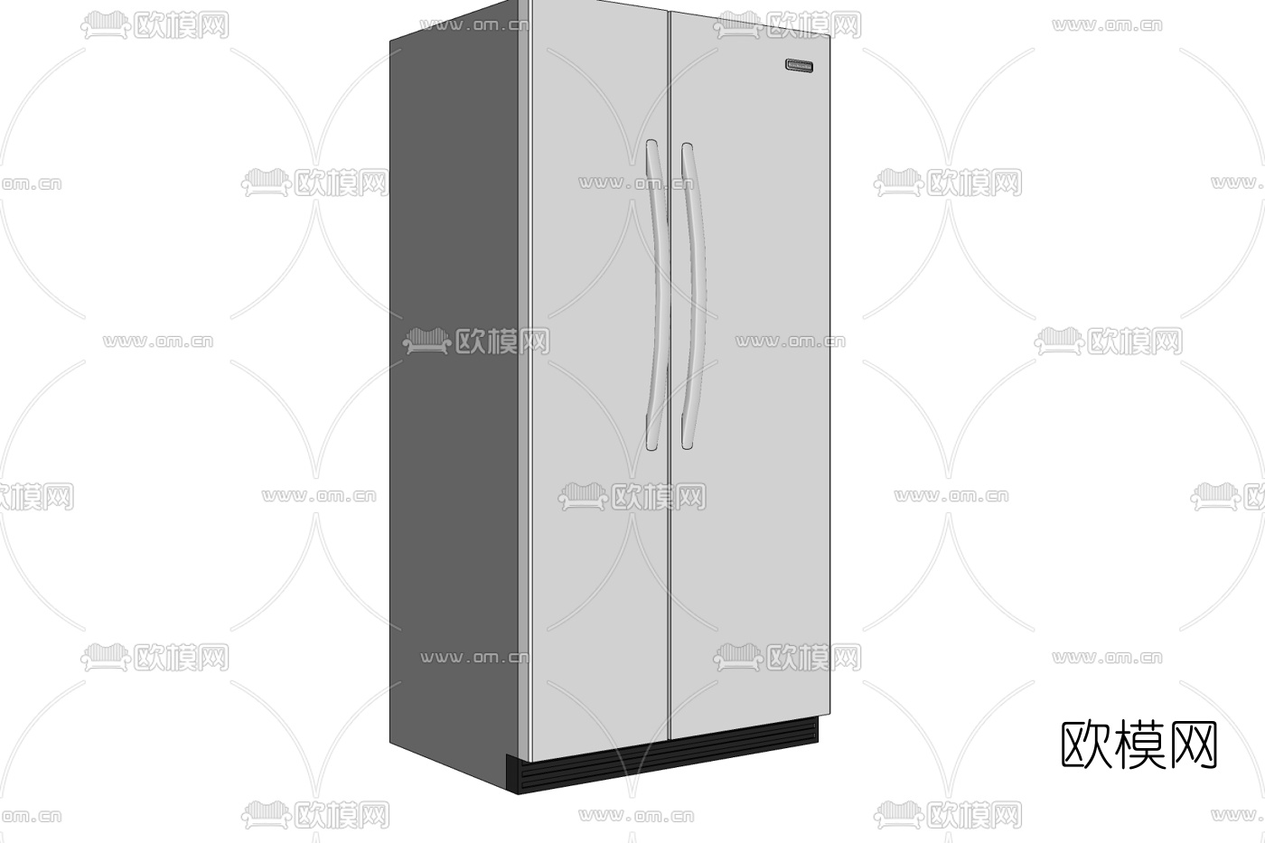 现代双门冰箱免费su模型下载