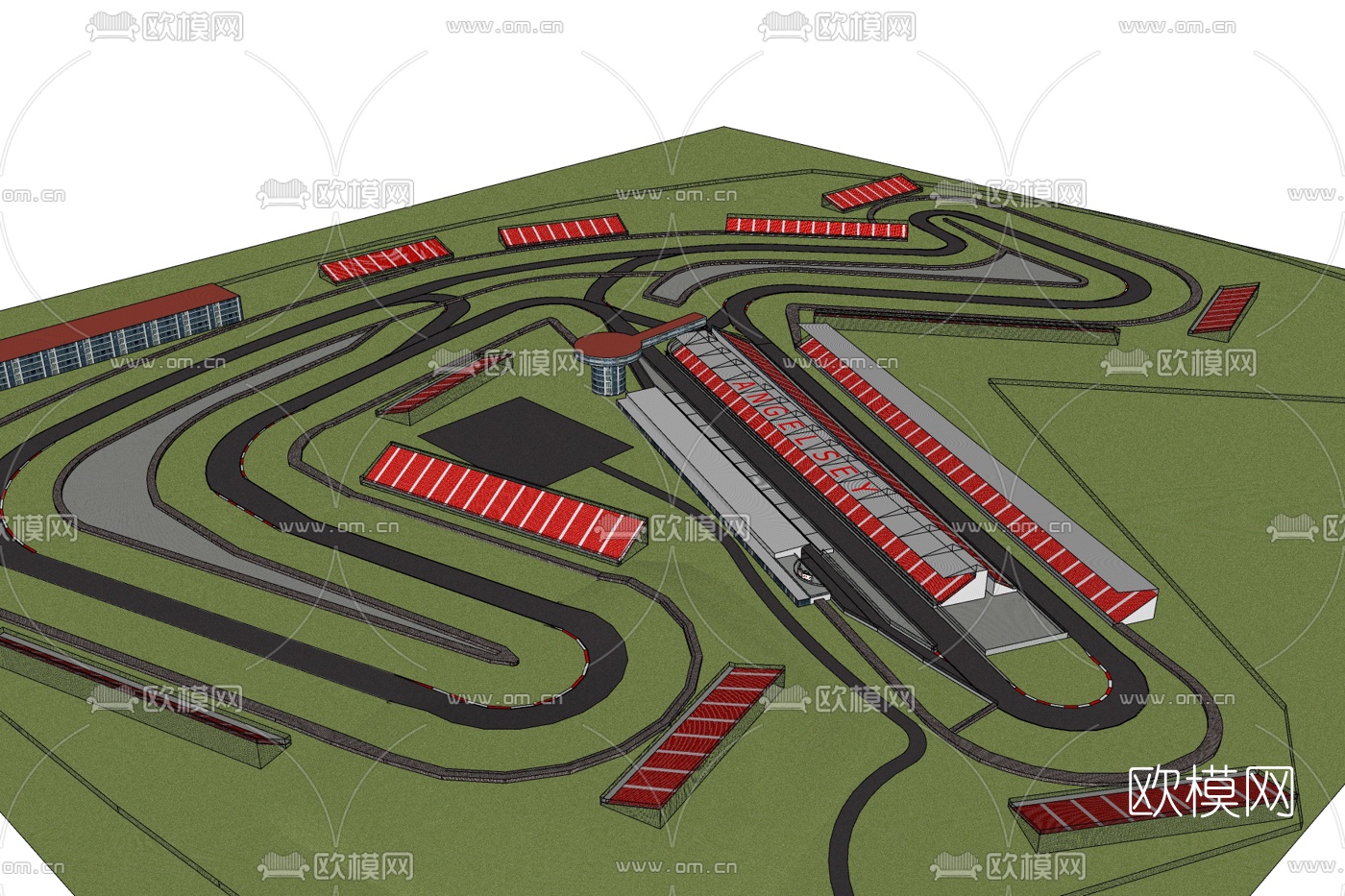 现代工业区规划免费su模型下载