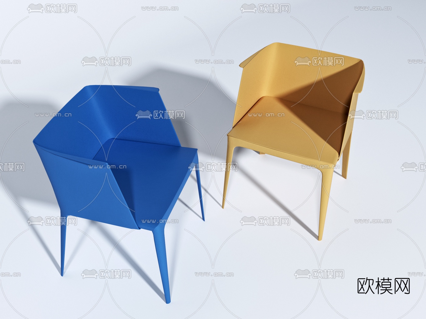 现代实木单椅3d模型