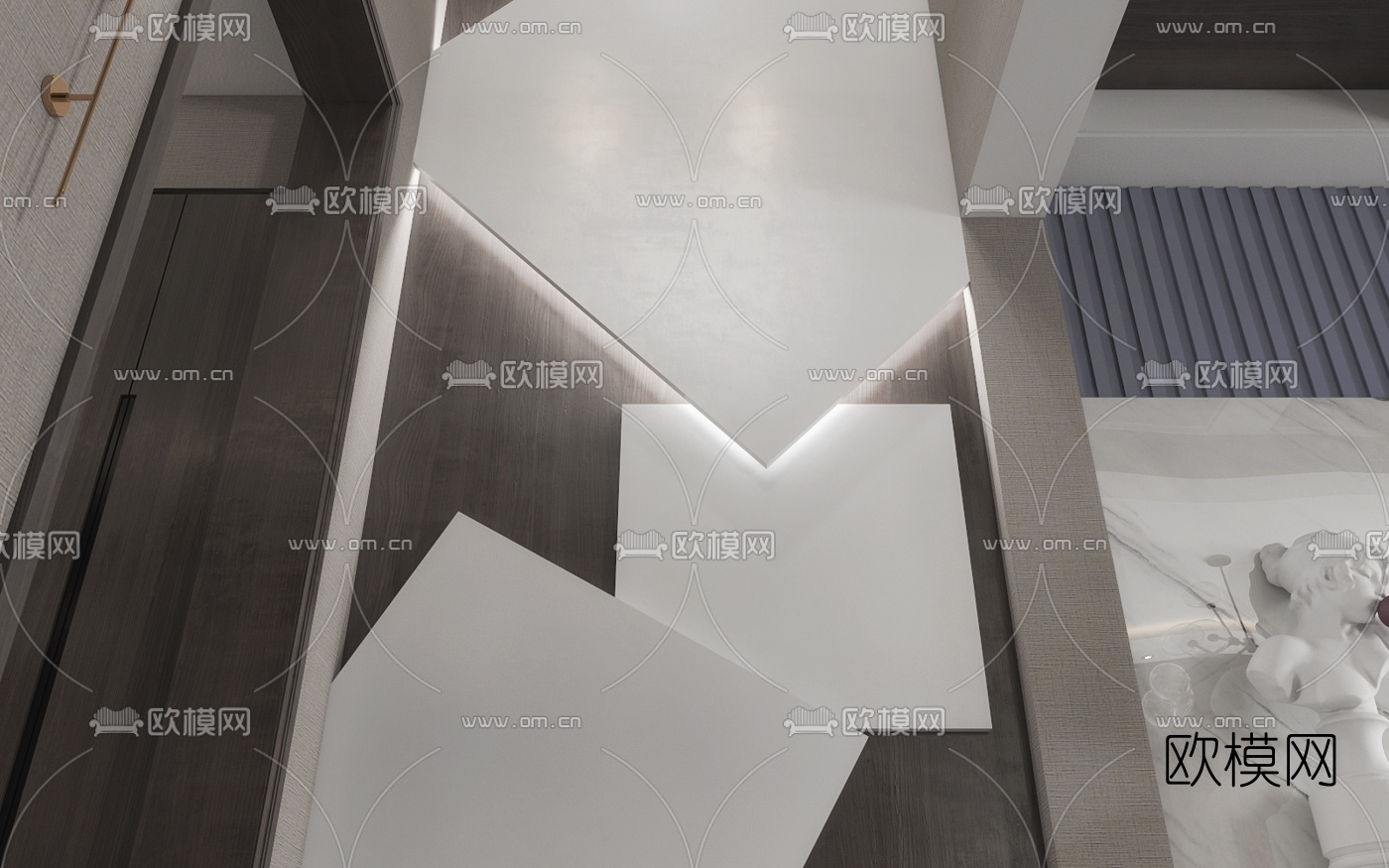 后现代时尚客厅餐厅3d模型