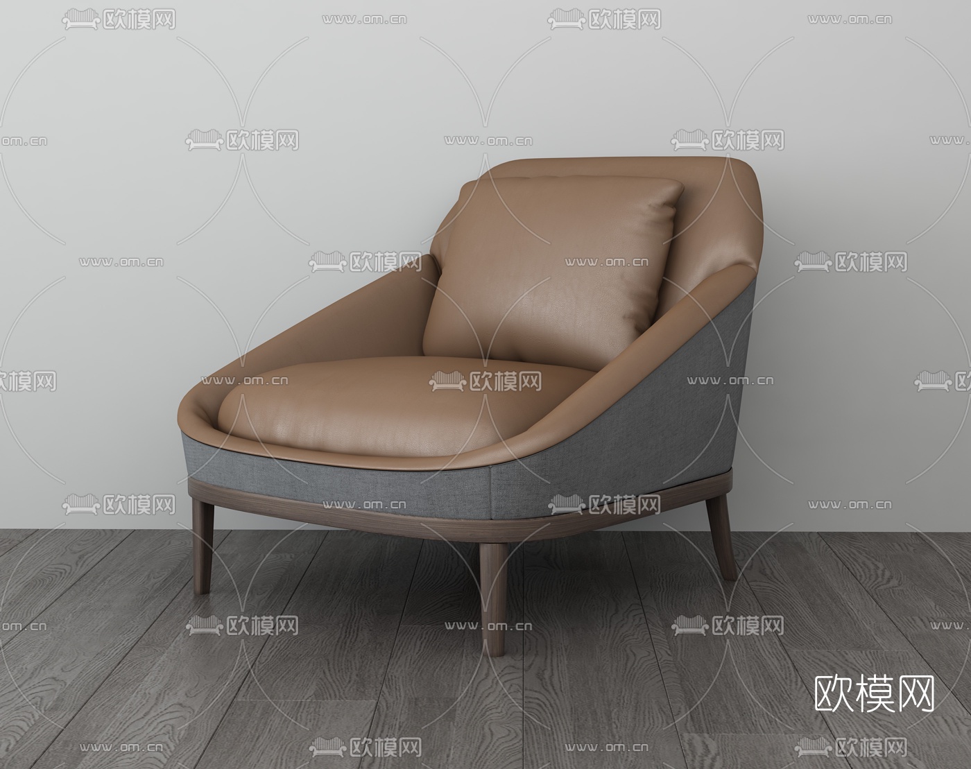 现代皮革休闲椅3d模型下载