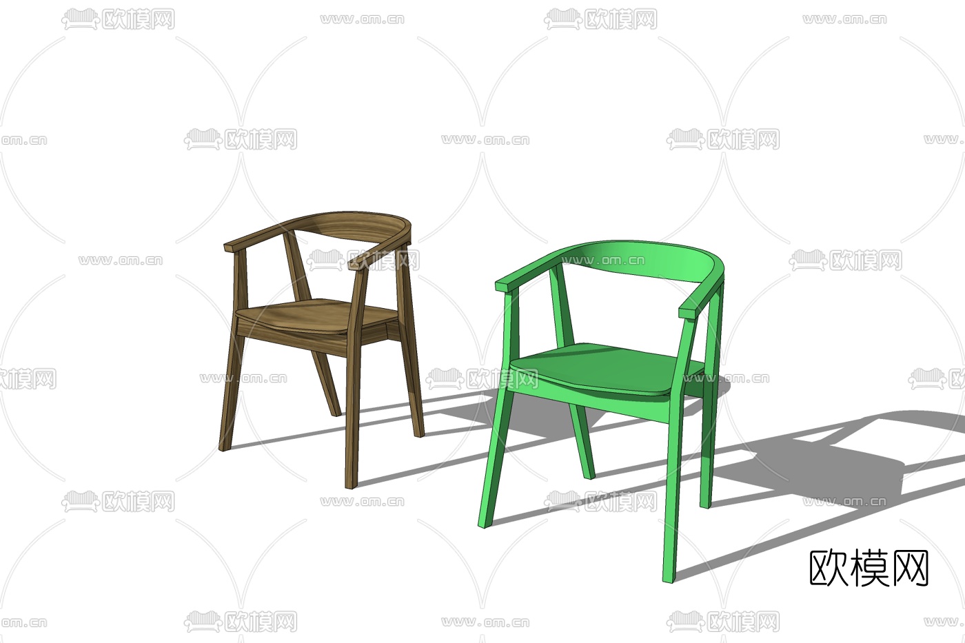 新中式单椅su模型下载
