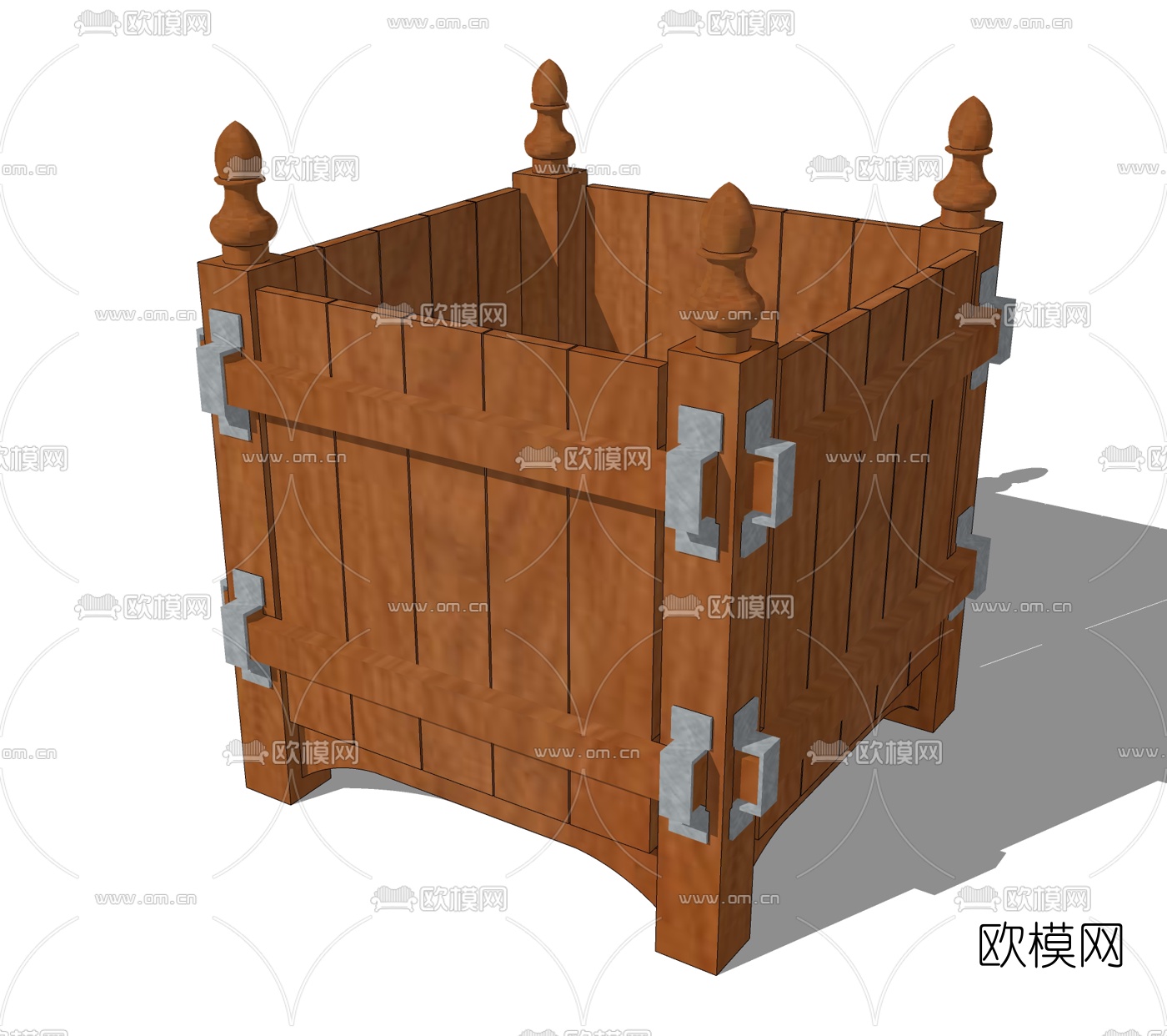 简欧花箱免费su模型