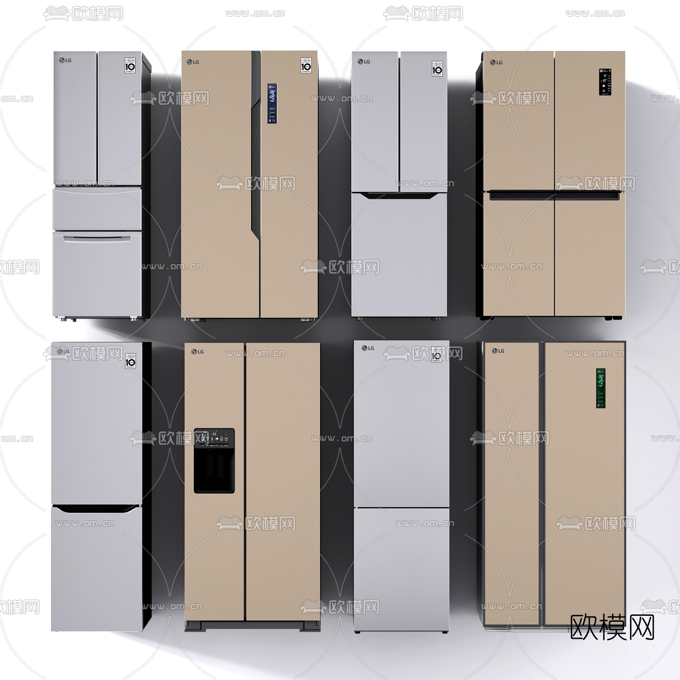 现代冰箱冰柜3d模型