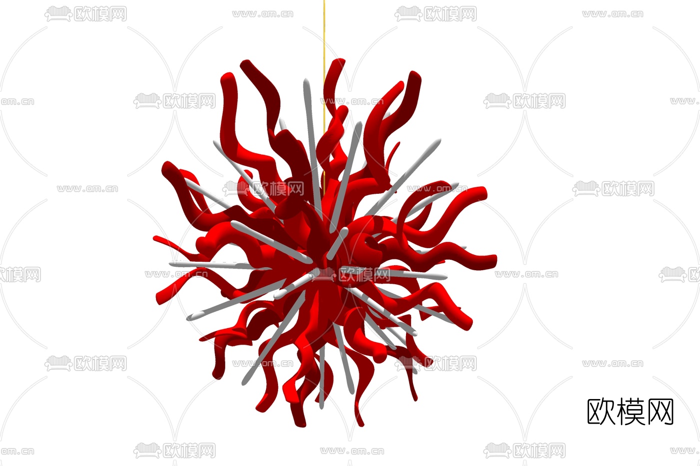 现代珊瑚装饰吊灯免费su模型下载