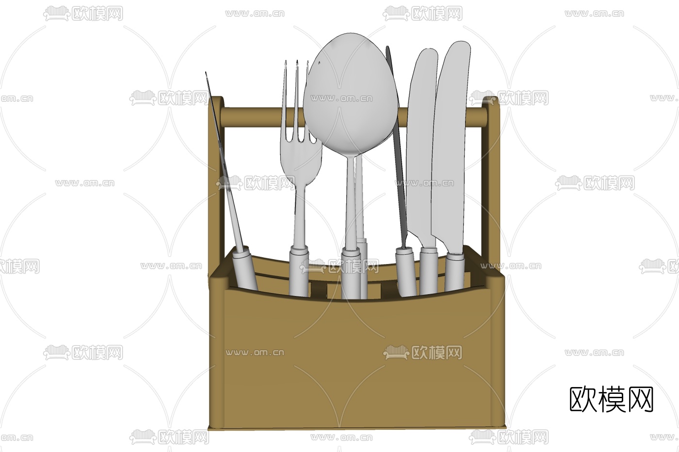 现代餐具免费su模型下载