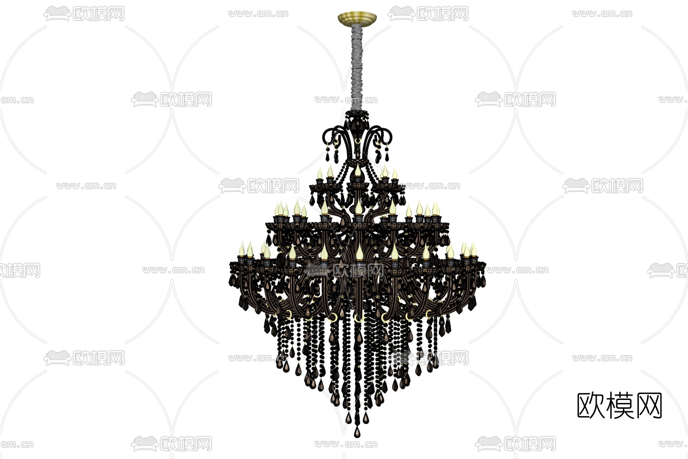 欧式烛台吊灯免费su模型下载