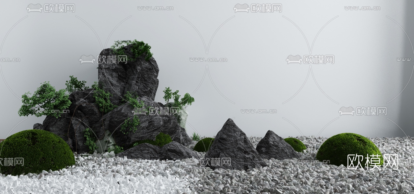 现代园林景观小品3d模型下载