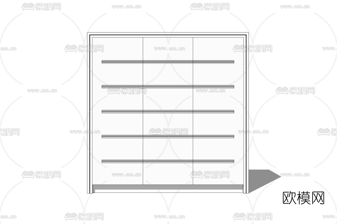现代实木床头柜免费su模型下载