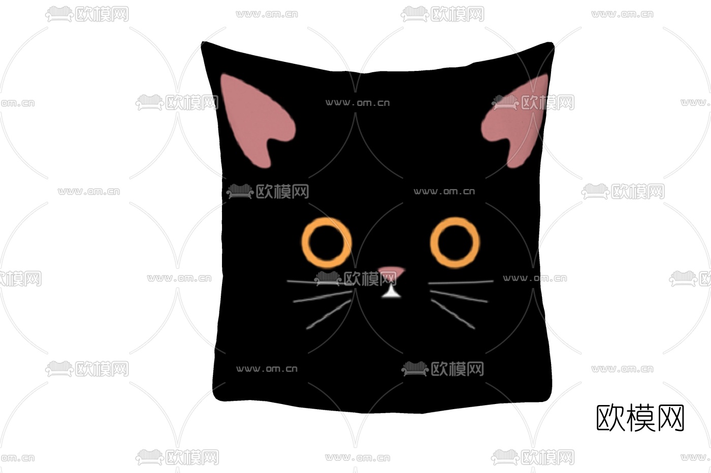 现代布艺猫咪抱枕免费su模型下载