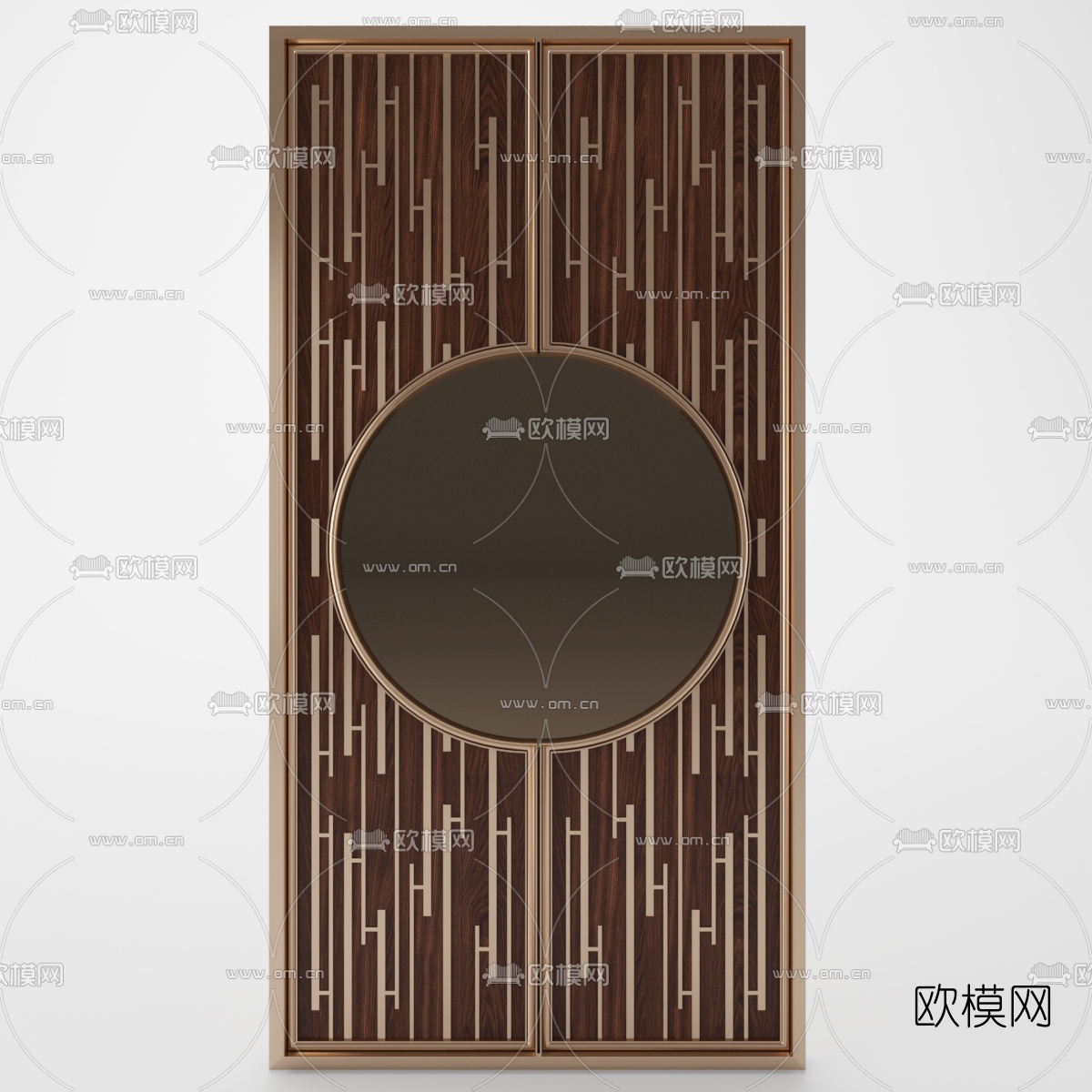 现代金属玄关造型墙免费3d模型下载（渲染图2）