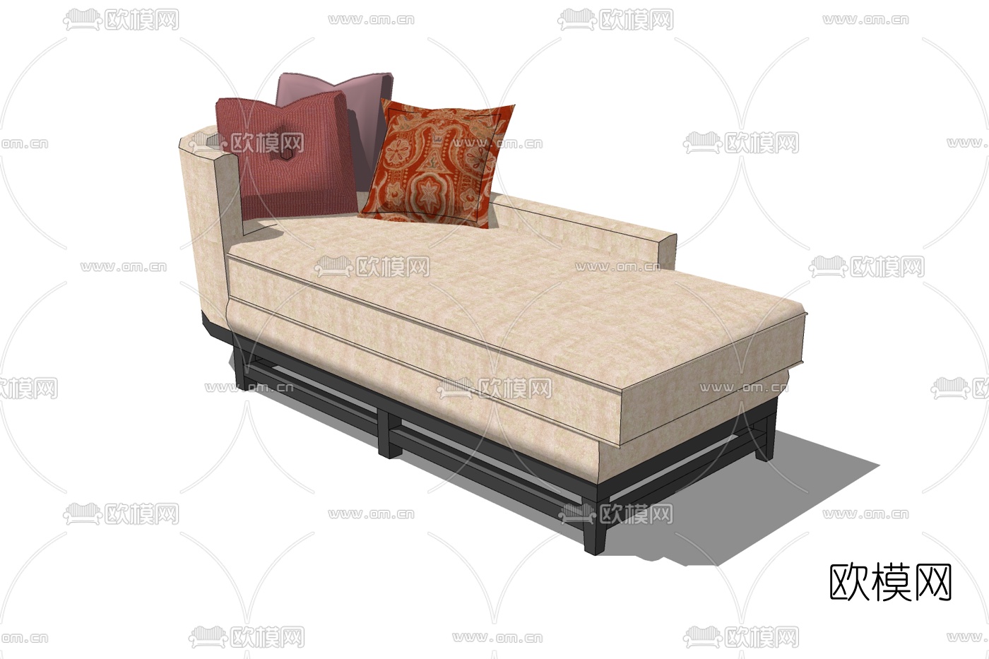 现代贵妃椅免费su模型下载