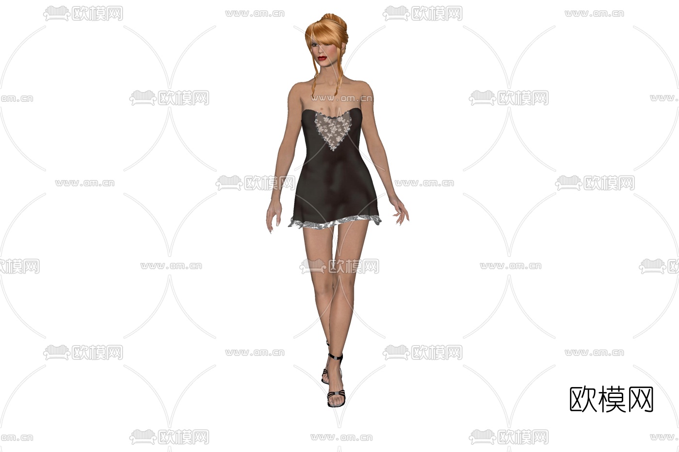 现代站姿女人免费su模型下载