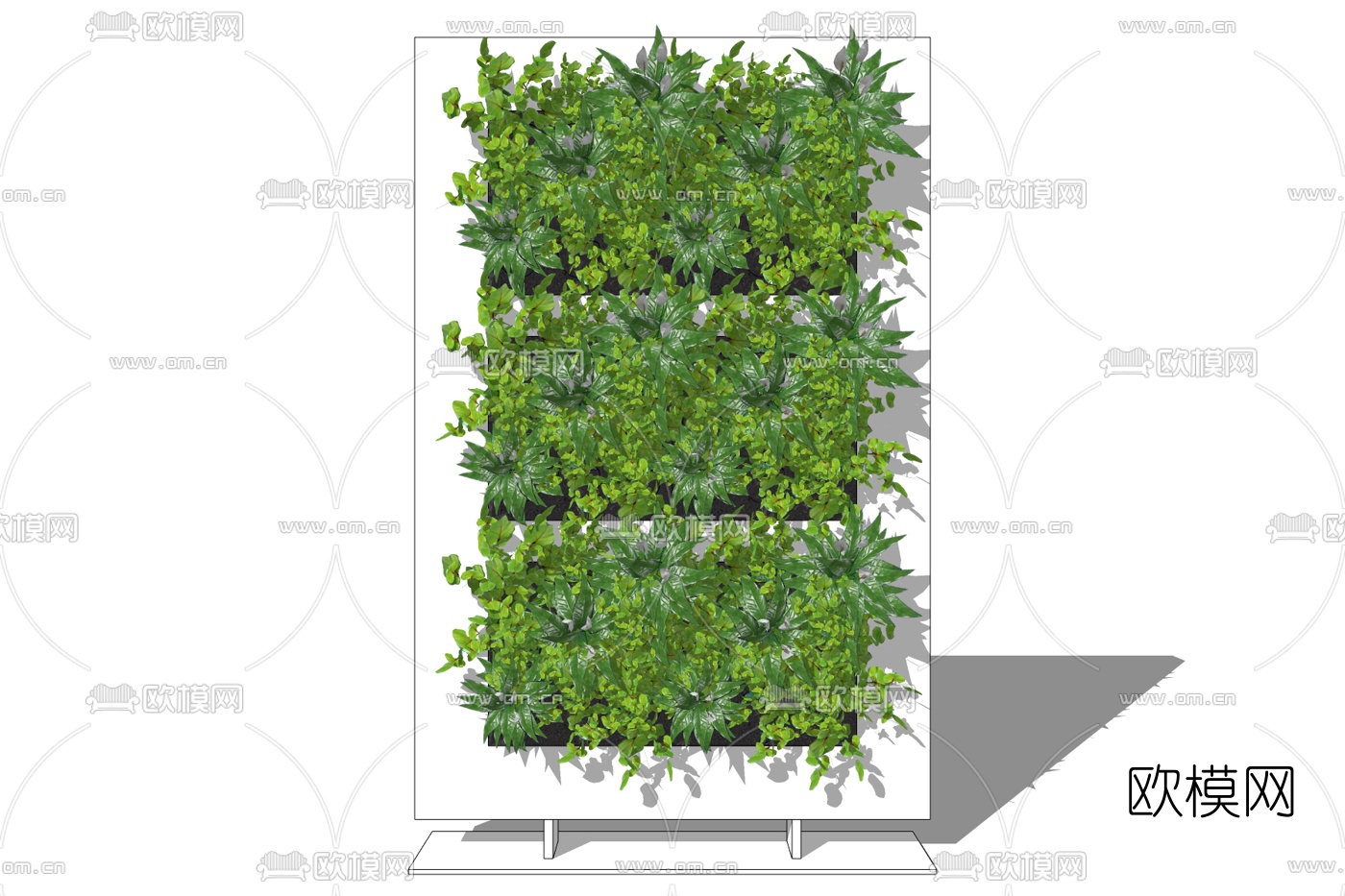 现代植物墙免费su模型下载