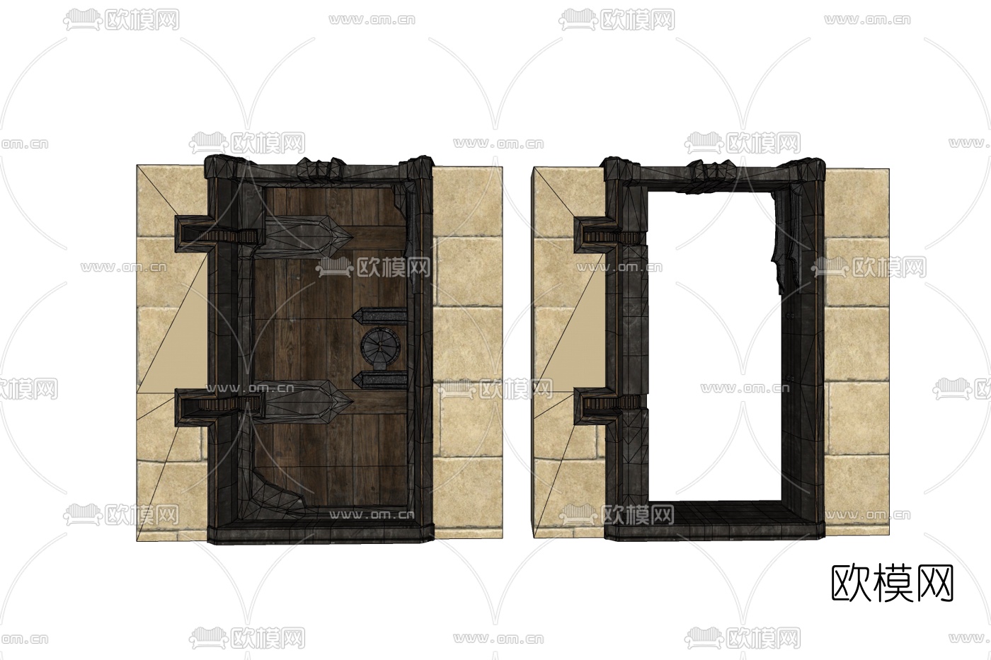 工业风防盗门免费su模型下载
