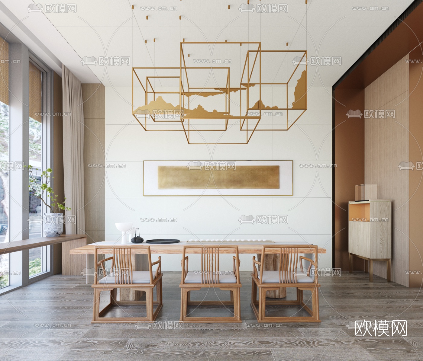 柯翊设计 新中式茶室3d模型