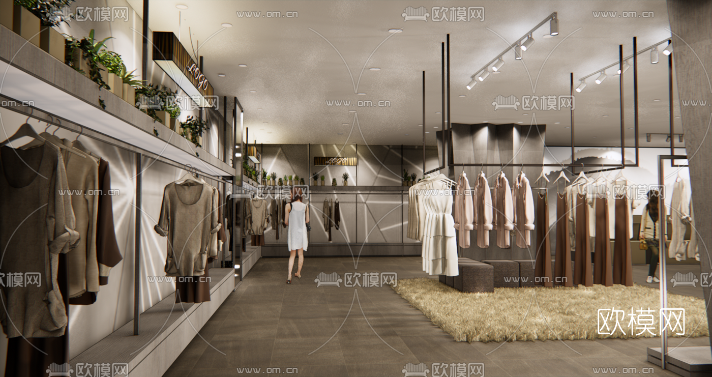 现代女装专卖店su模型