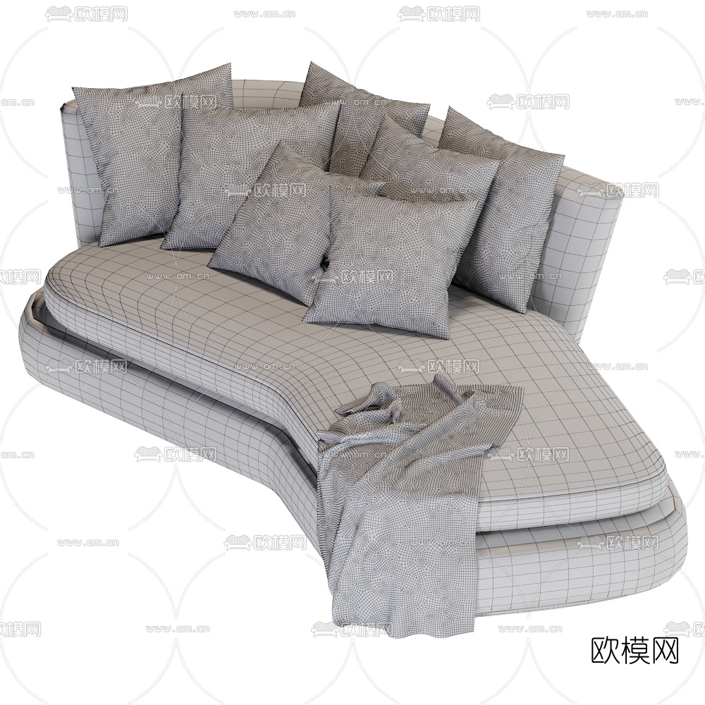 现代布艺贵妃椅3d模型