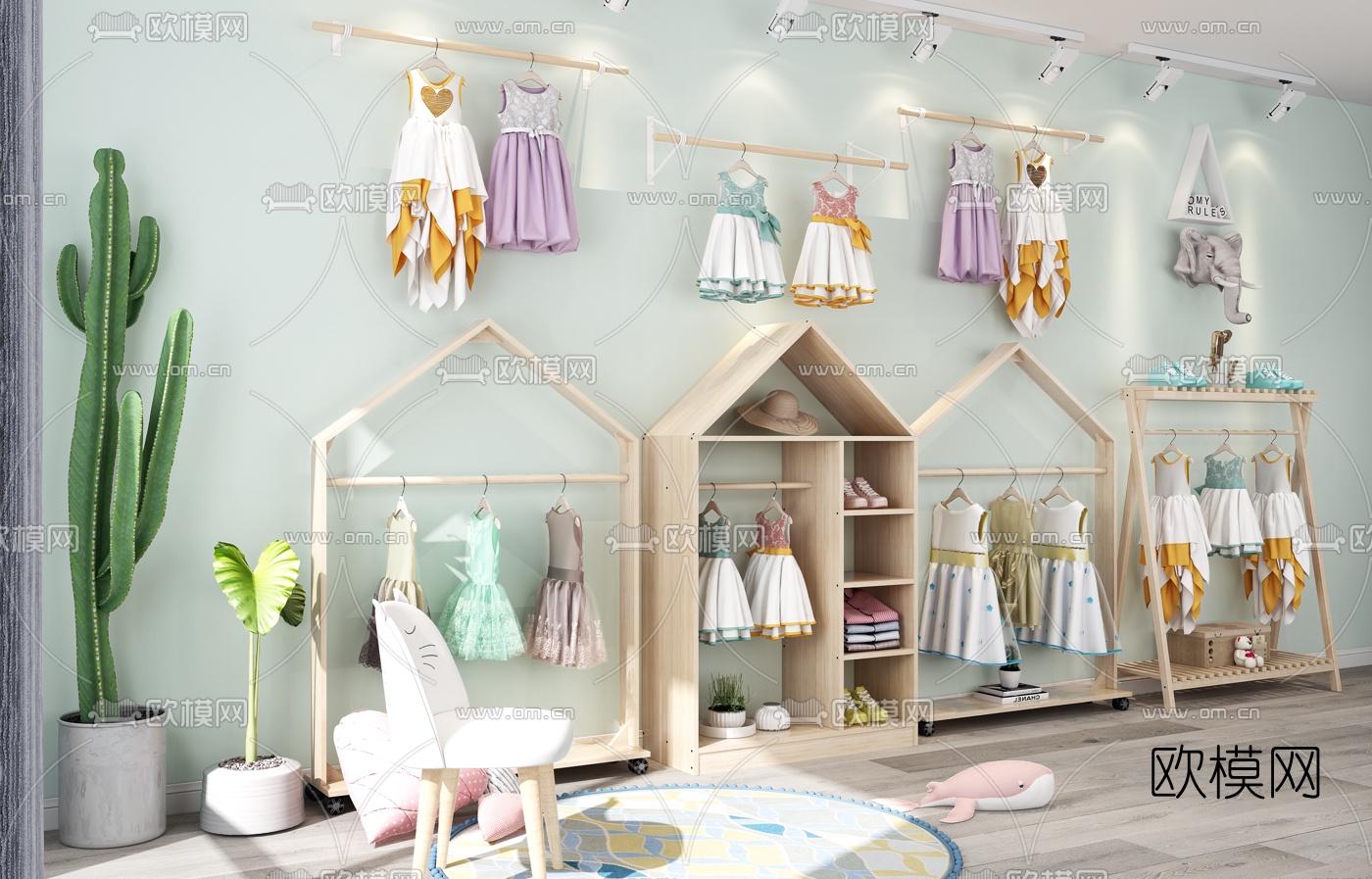 北欧儿童服装店3d模型