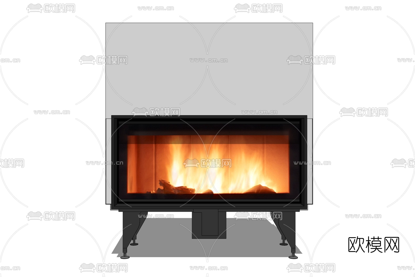 现代壁炉免费su模型下载