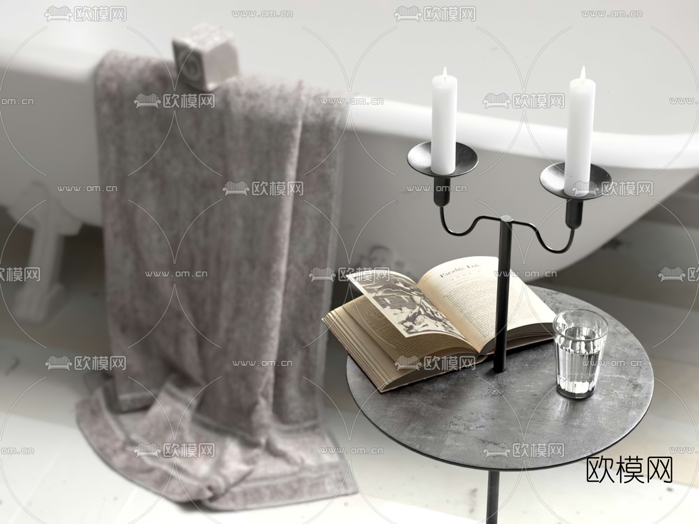 北欧卫生间浴室3d模型下载（渲染图2）