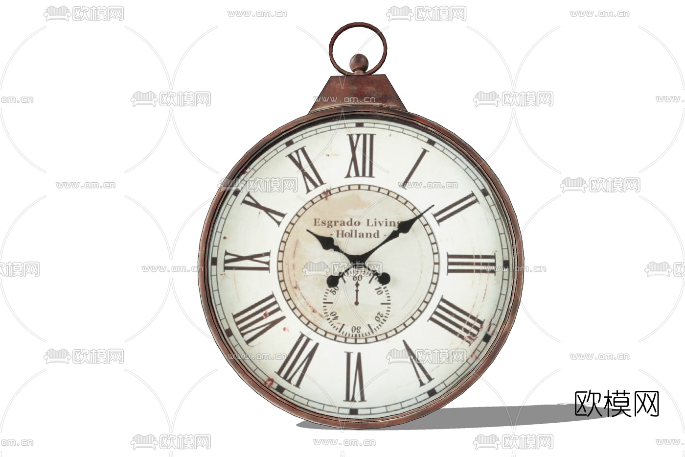 工业风铁艺挂钟免费su模型下载