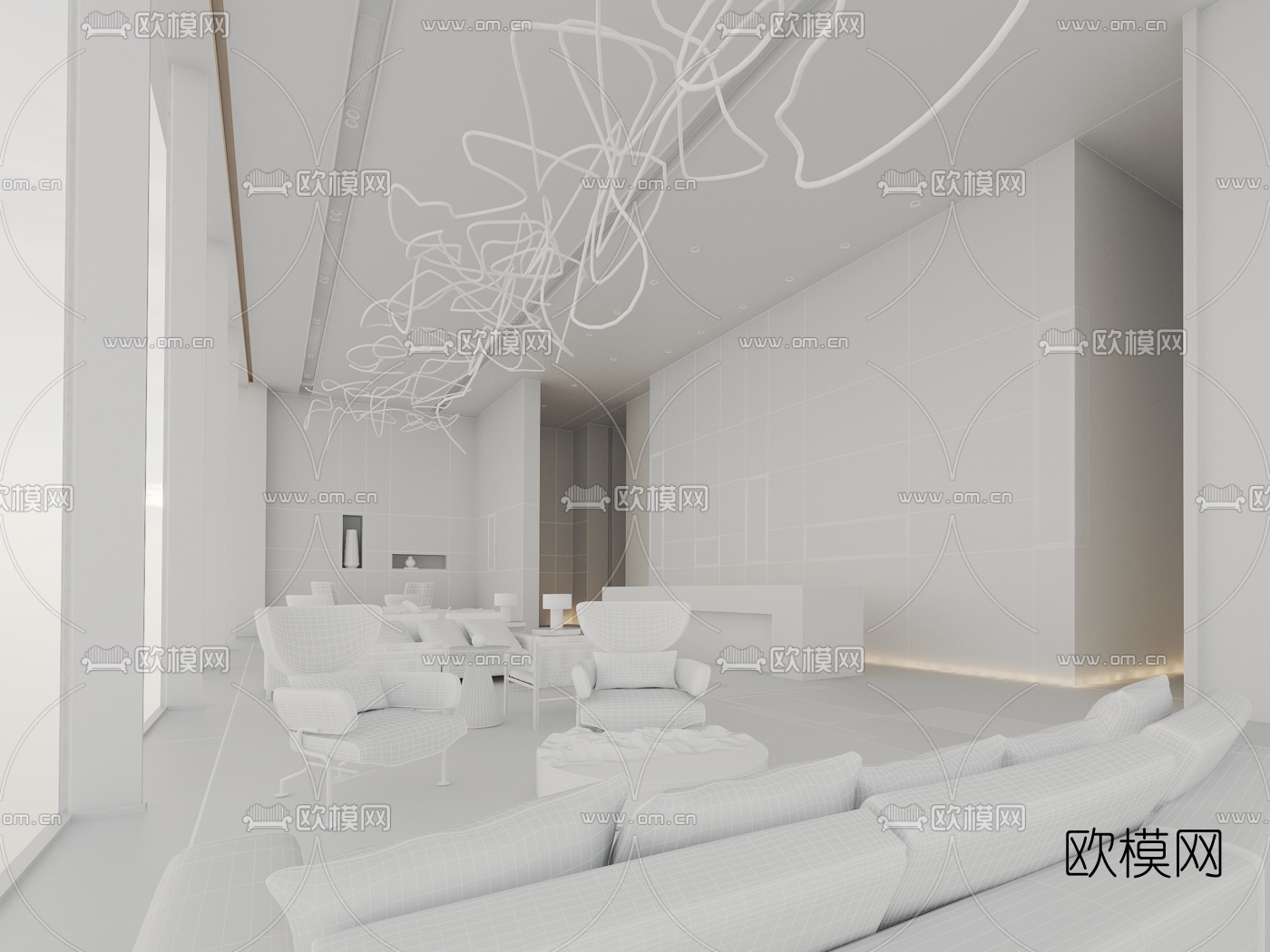 赛拉维设计 天津首创·禧瑞府艺术博物馆3d模型下载（渲染图2）