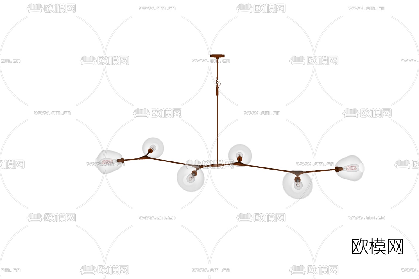 北欧玻璃吊灯免费su模型下载