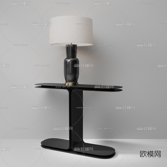 现代角茶台灯3d模型下载(渲染图1)
