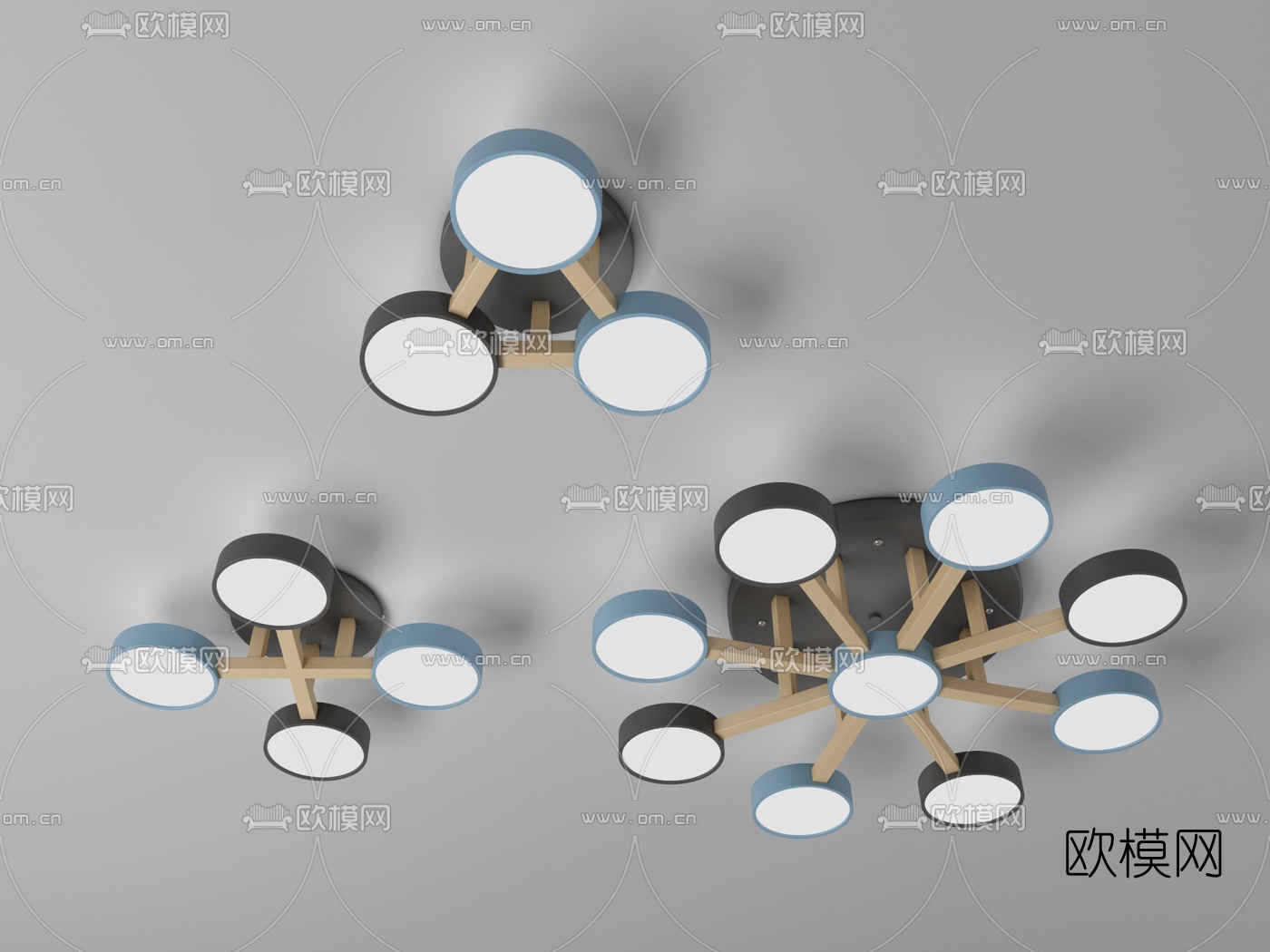 北欧吸顶吊灯组合3d模型