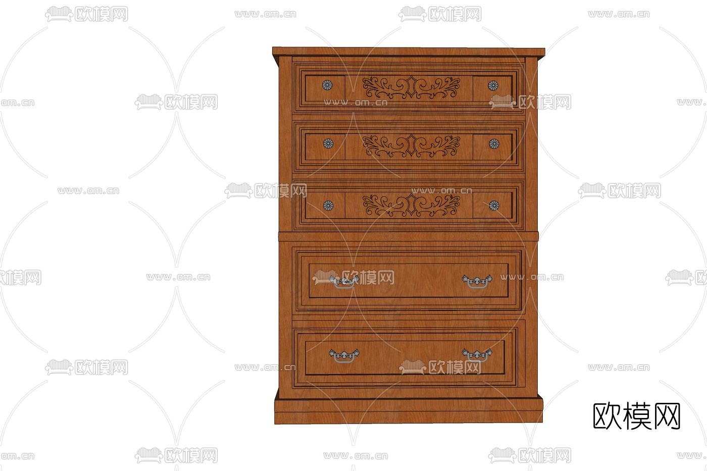 欧式古典边柜免费su模型下载