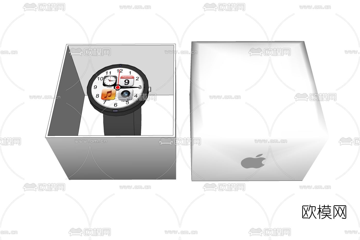 现代苹果表免费su模型下载