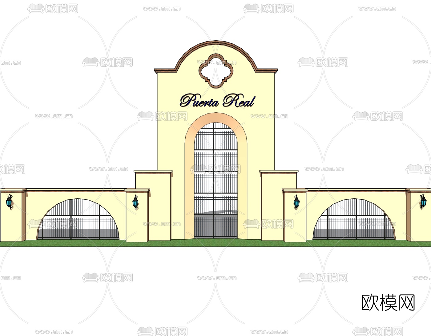 欧式小区门头免费su模型下载