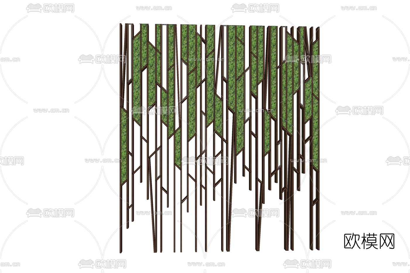 现代金属屏风免费su模型下载