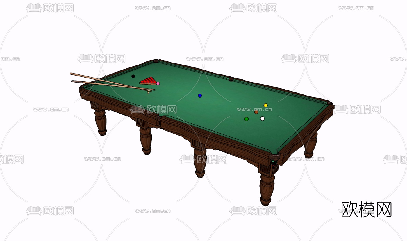 现代桌球免费su模型下载