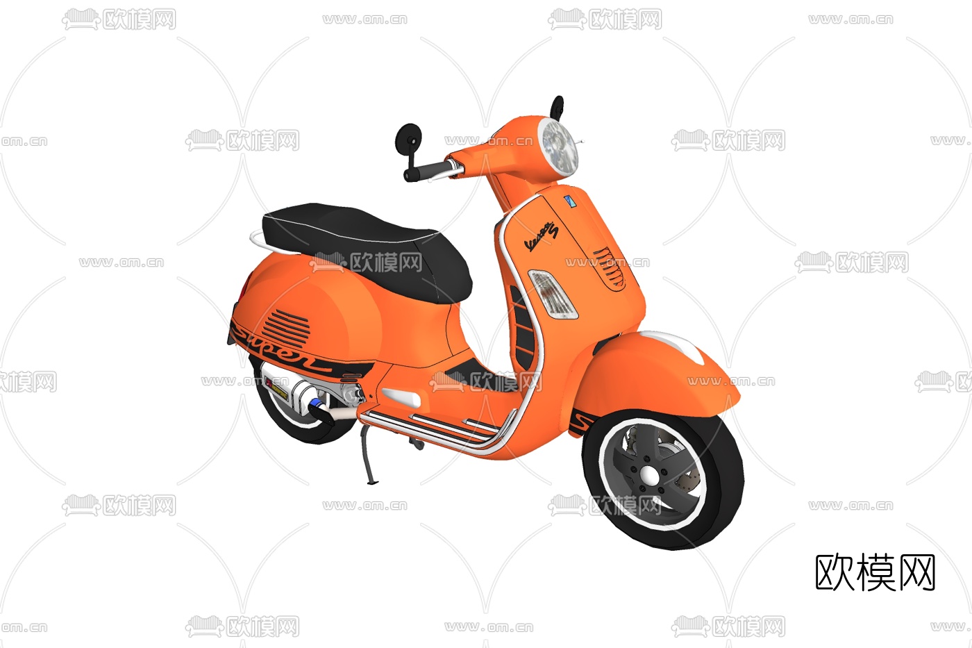 现代摩托车免费su模型下载