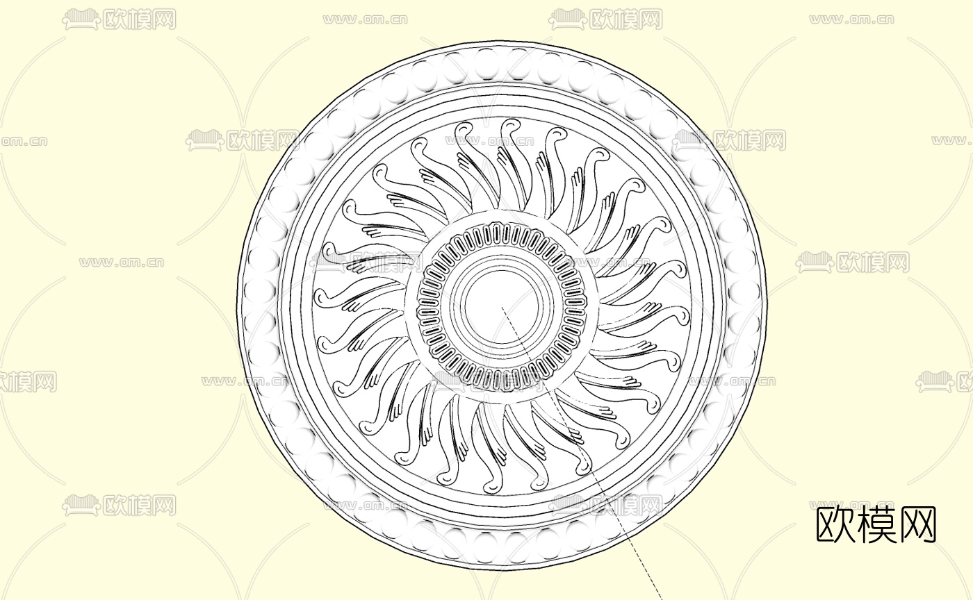 欧式吊顶免费su模型下载