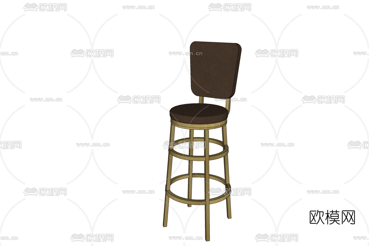 现代布艺吧台椅免费su模型下载