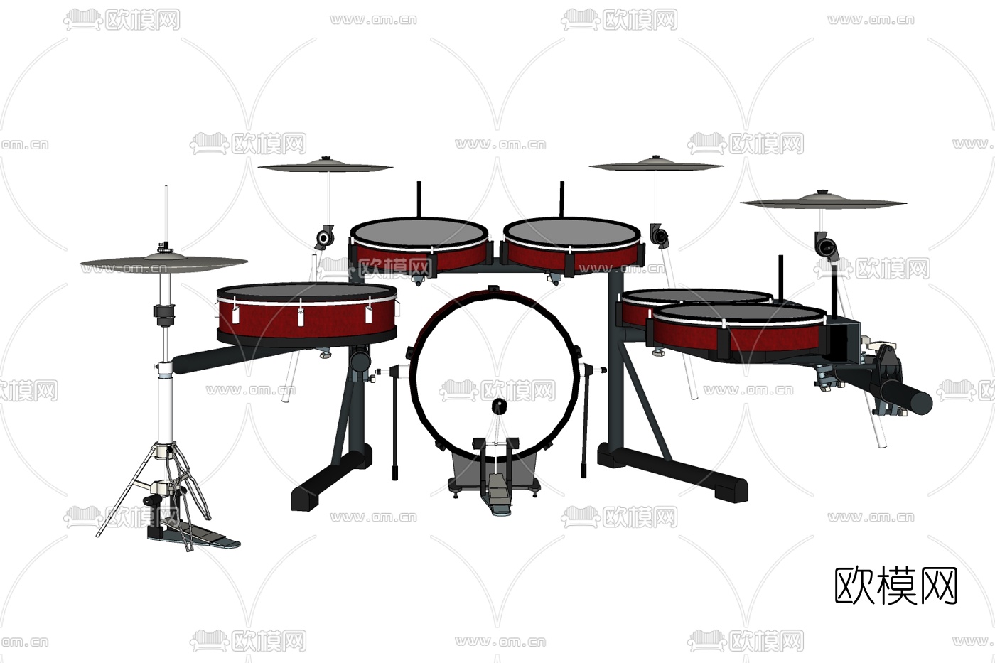 现代架子鼓免费su模型下载