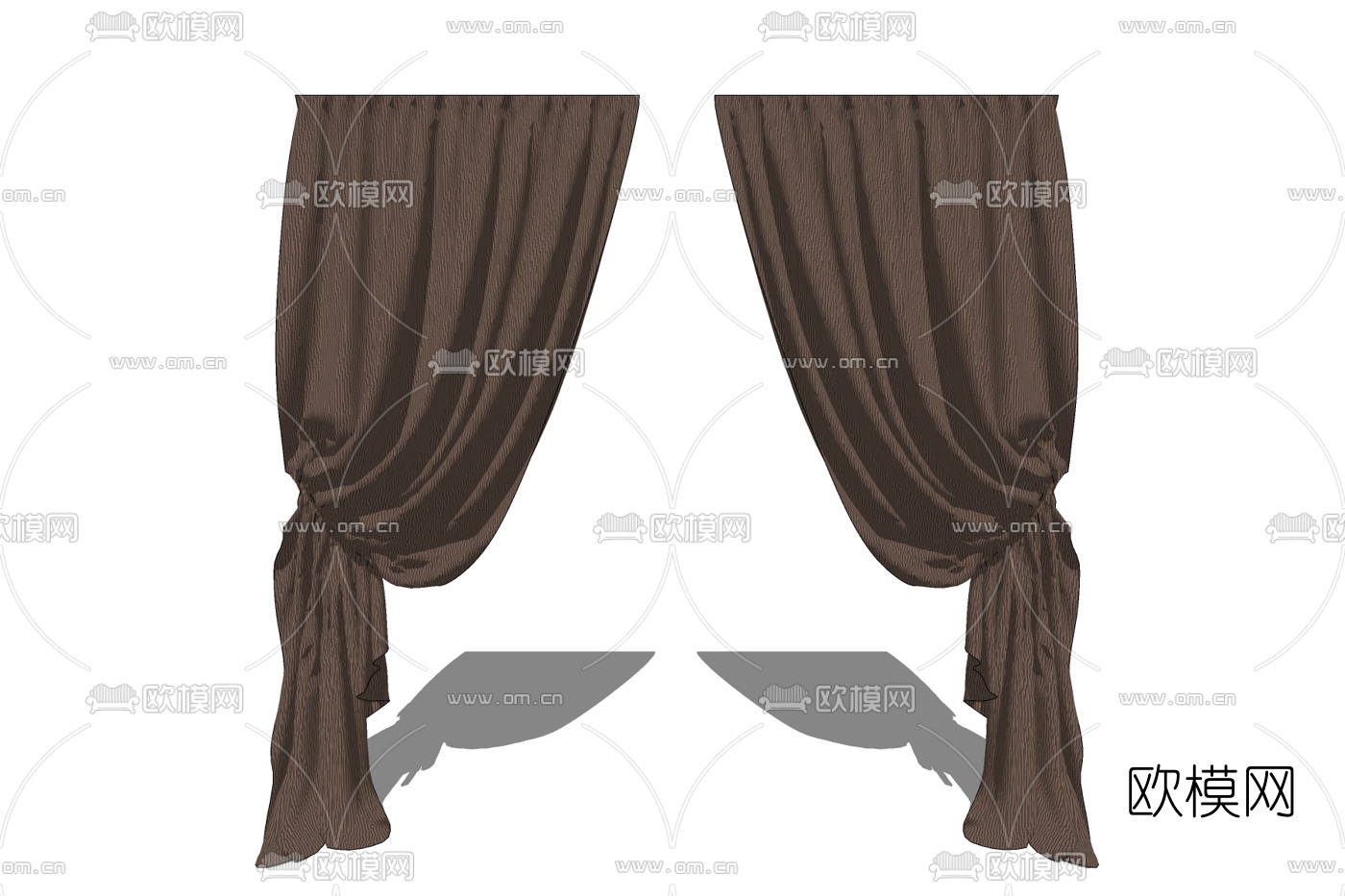 美式窗帘免费su模型下载
