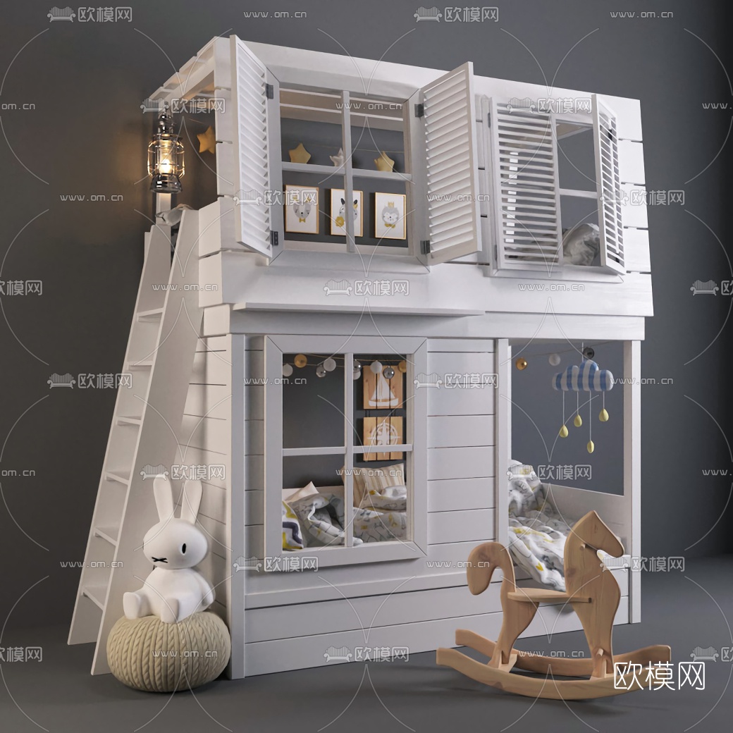 现代儿童床玩具3d模型