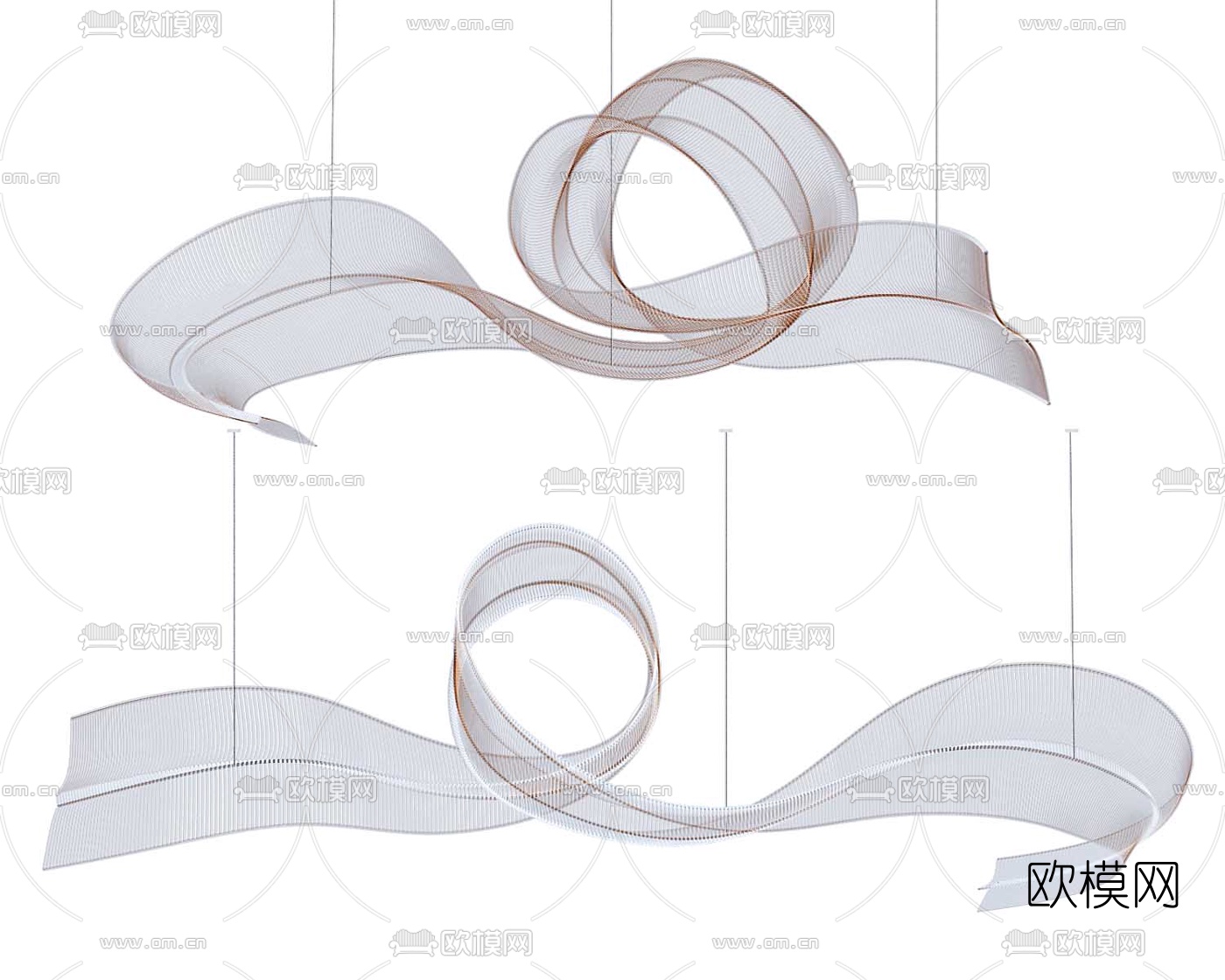现代水晶装饰灯3d模型下载