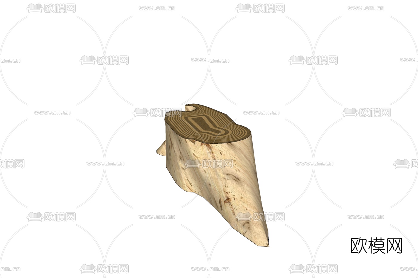 自然风木头小品免费su模型下载