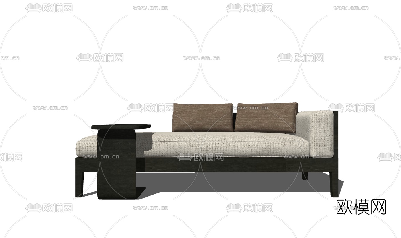 现代布艺贵妃椅su模型下载