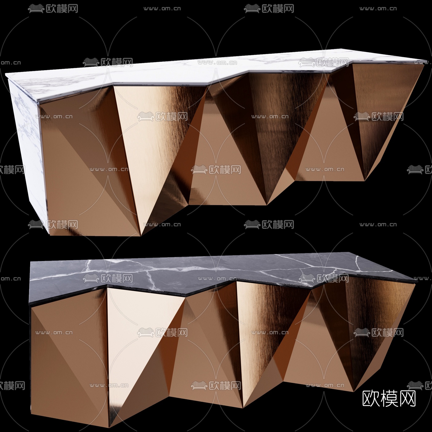 现代大理石接待台3d模型