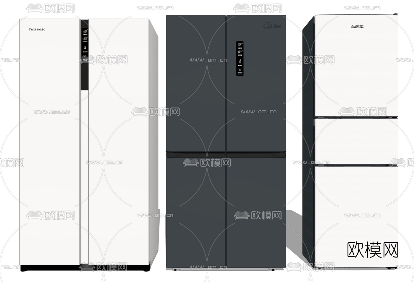 现代冰箱su模型下载