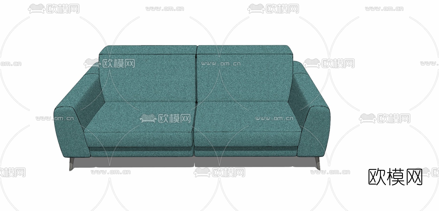 现代布艺双人沙发免费su模型下载