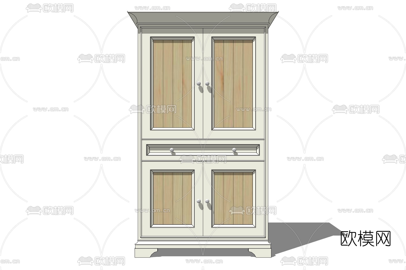 美式衣柜免费su模型下载